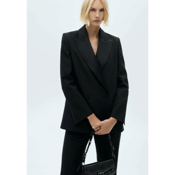 Mango Nuit Wool Tuxedo Blazer NWT - Picture 1 of 10